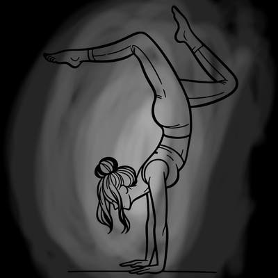 a woman doing a handstand