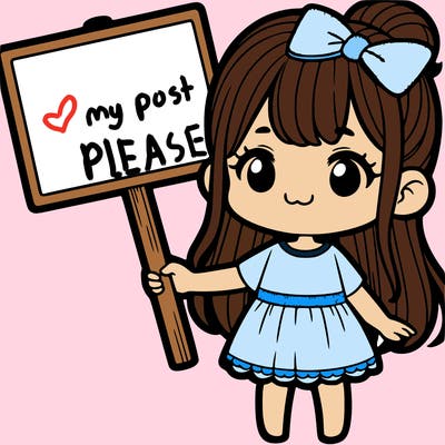 girl with blank sign