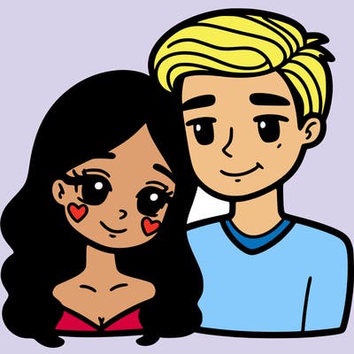 👩🏻‍🦰👨🏼❤️❤️😘