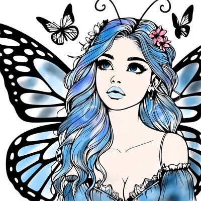 butterfly fairy realistic girl