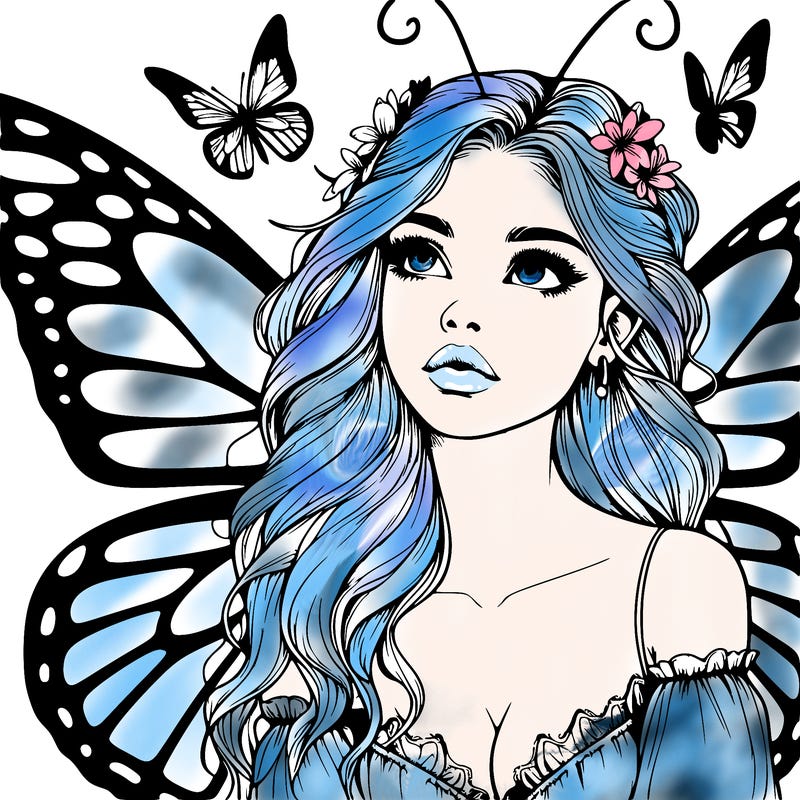 butterfly fairy realistic girl