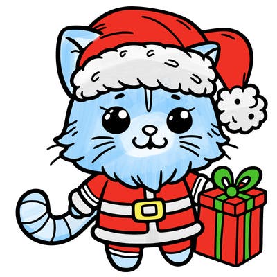 santa cat