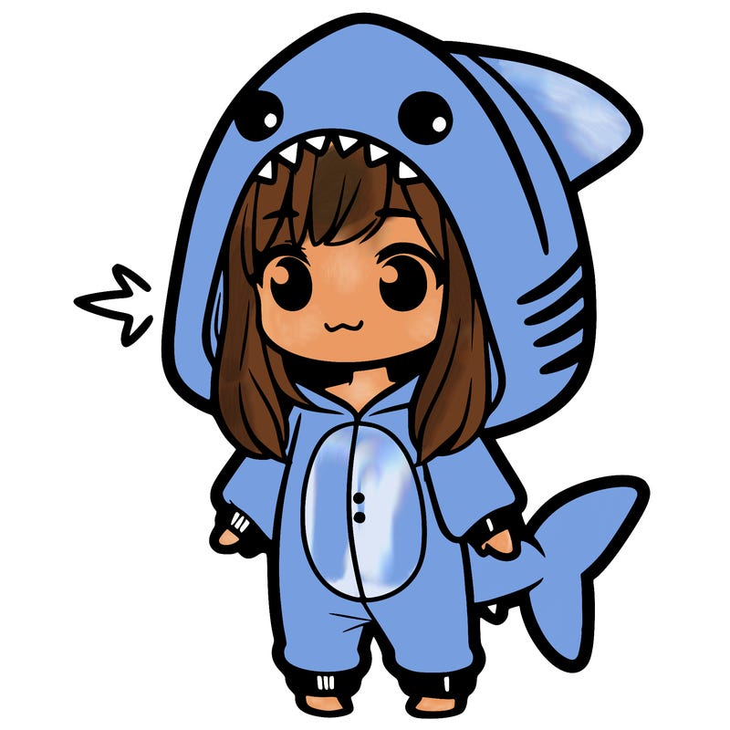 girl in shark onesie