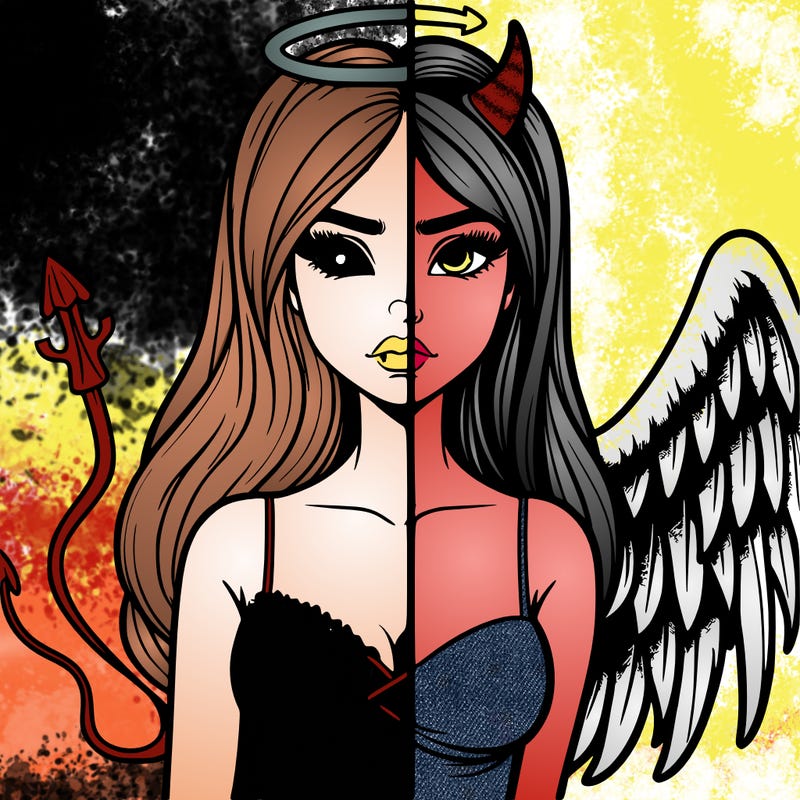 devil vs angel realistic girl