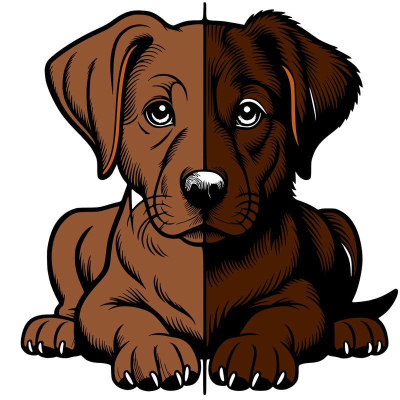 realistic dog split picture