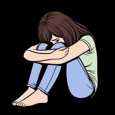 realistic depressed female