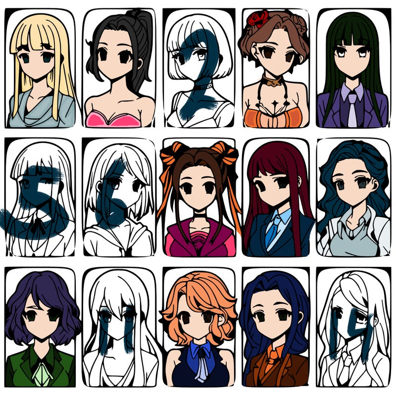 girls that look diffrent anime