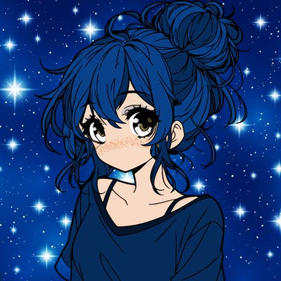 a beautiful anime girl with a messy bun