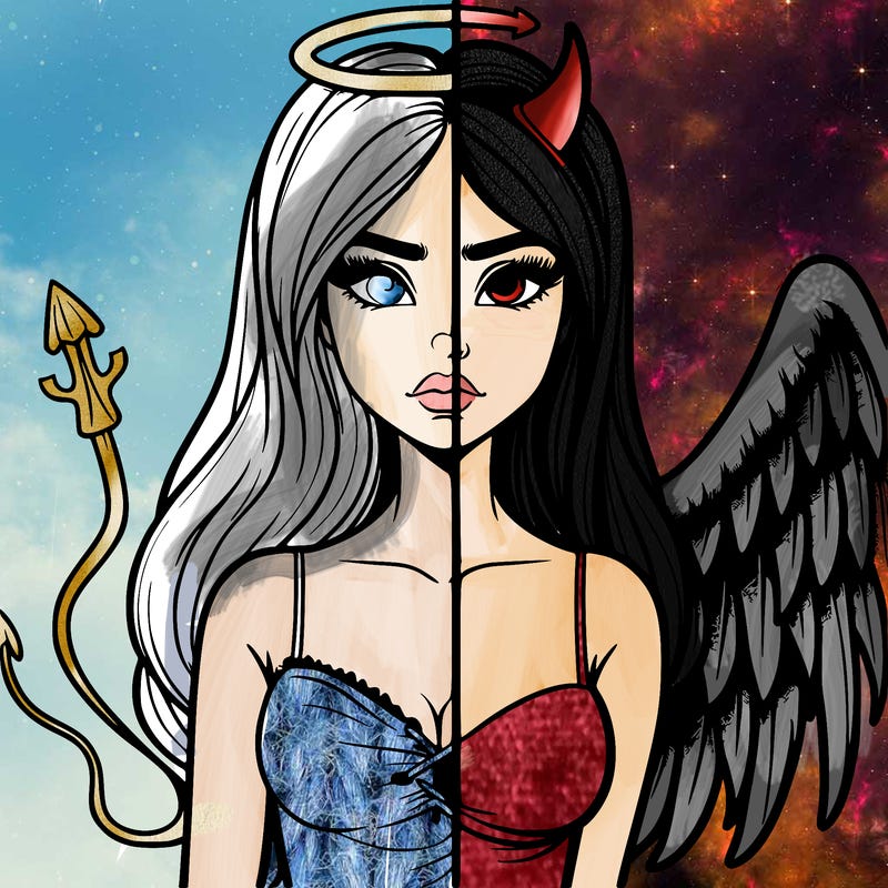 devil vs angel realistic girl