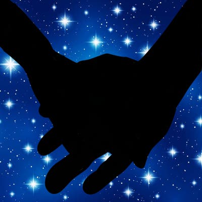 a realistic hand holding another hand but the other hand is not realistic