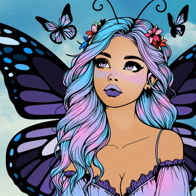 butterfly fairy realistic girl