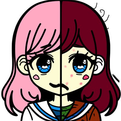 a split of a girl