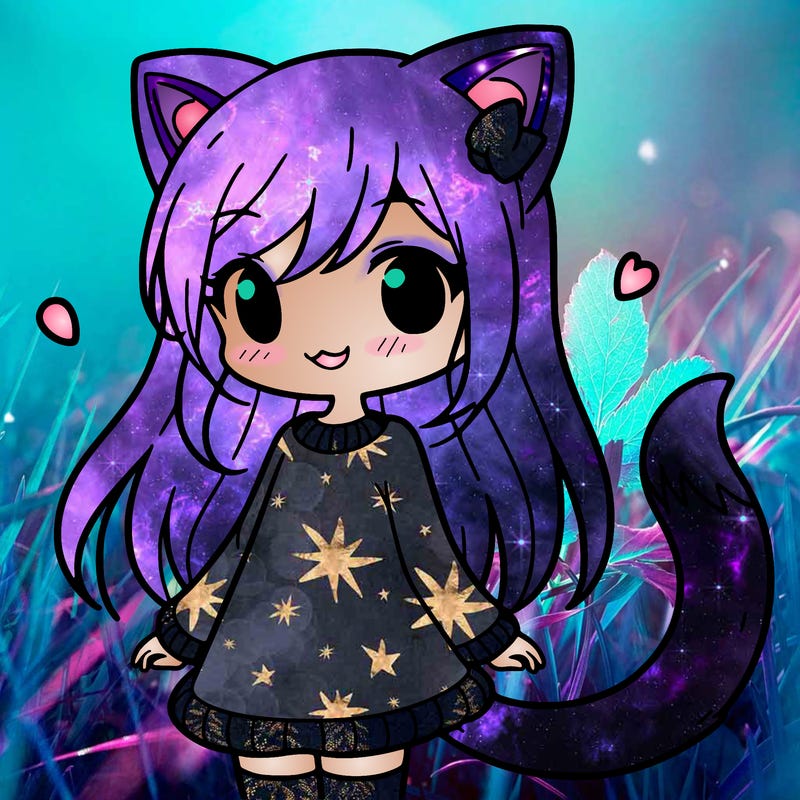 girl with cat ears and tail