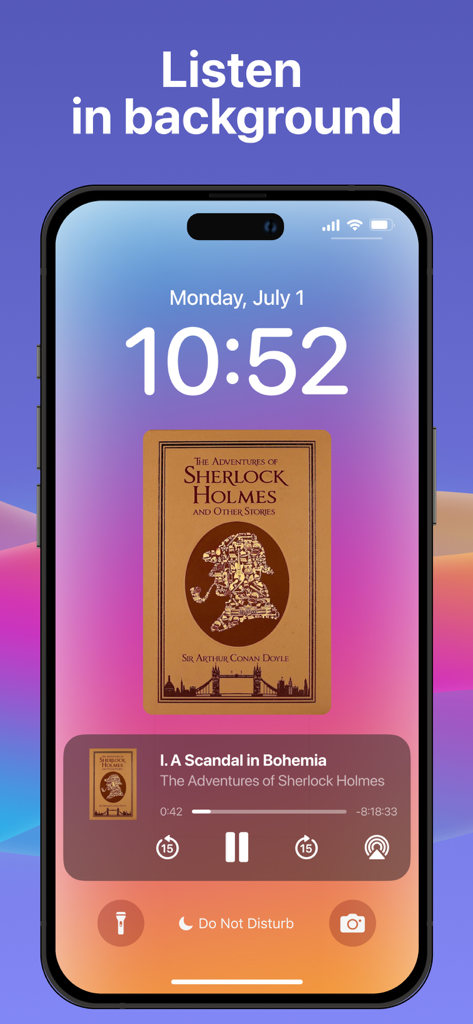 Synthy: Read aloud Text, Docs - Synthy app background listening feature on iPhone lock screen