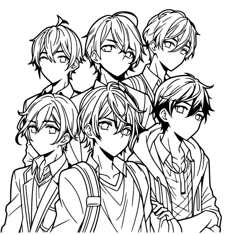 a group of anime boys