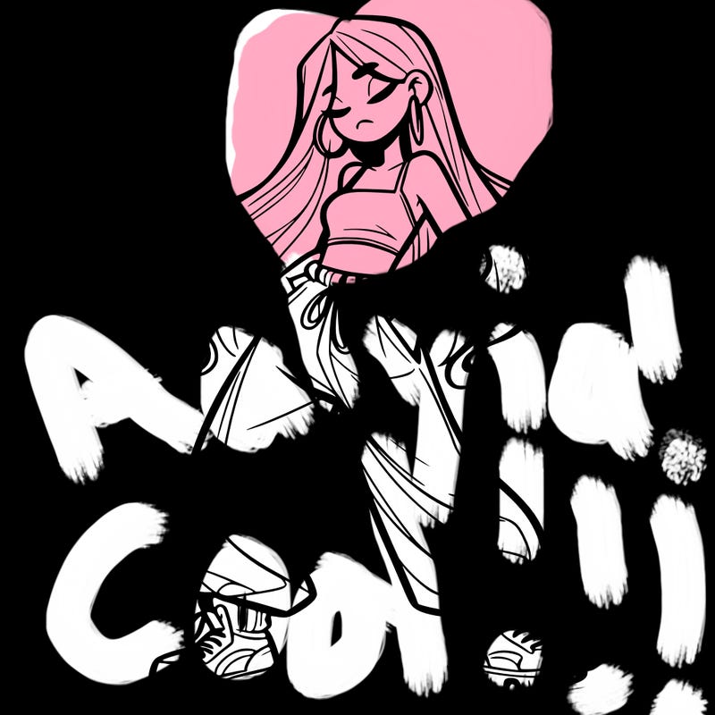 girl in baggy pants crop top and long hair