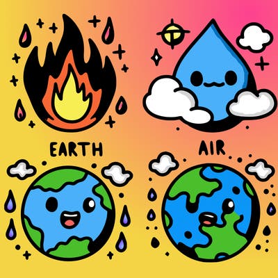 fire, earth, water,air