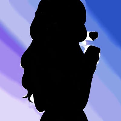 girl with crop top texting on her phone