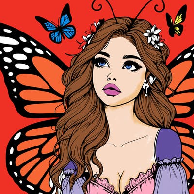 butterfly fairy realistic girl