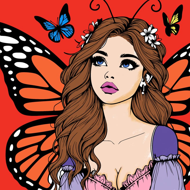 butterfly fairy realistic girl