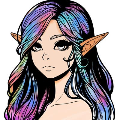 elf girl realistic dark fantasy