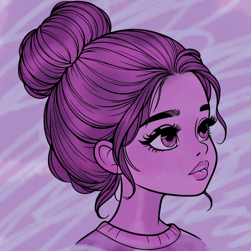 realistic girl with bun