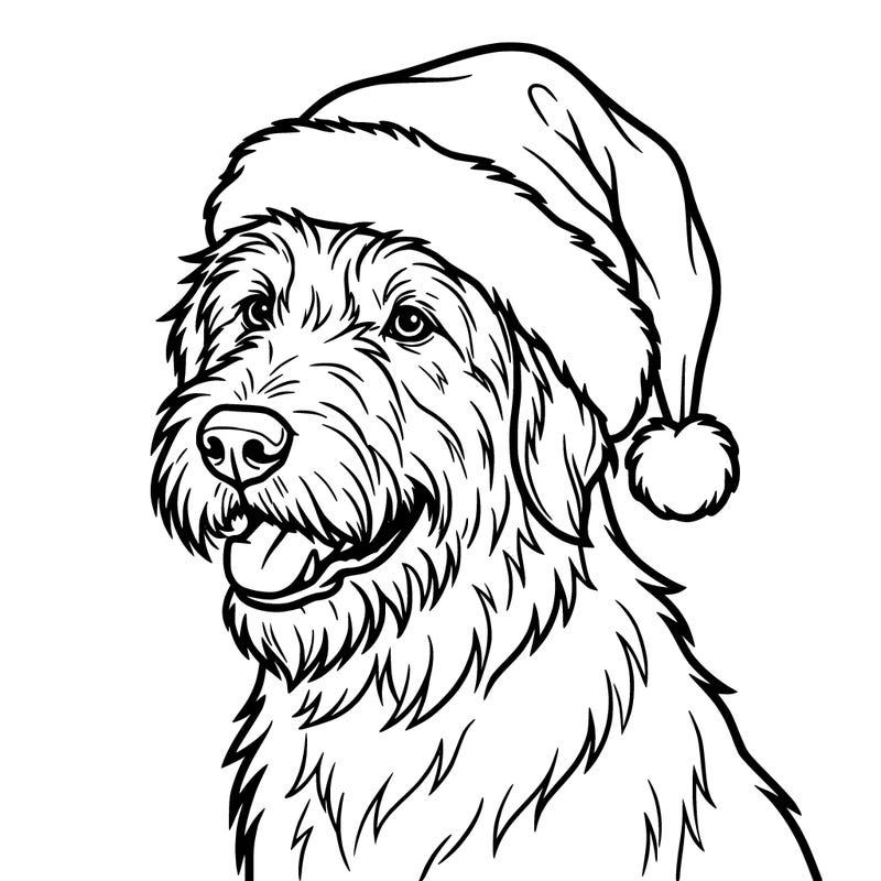 dog with santa hat