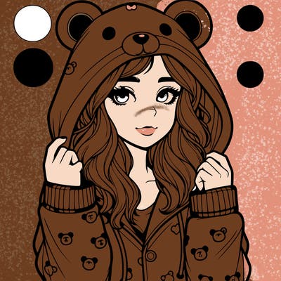 realistic girl in a animal pjs hoodie