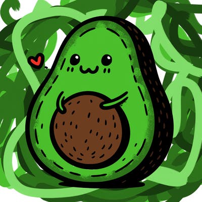 an avocado hugging an avocado