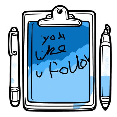 blank clip board with pen