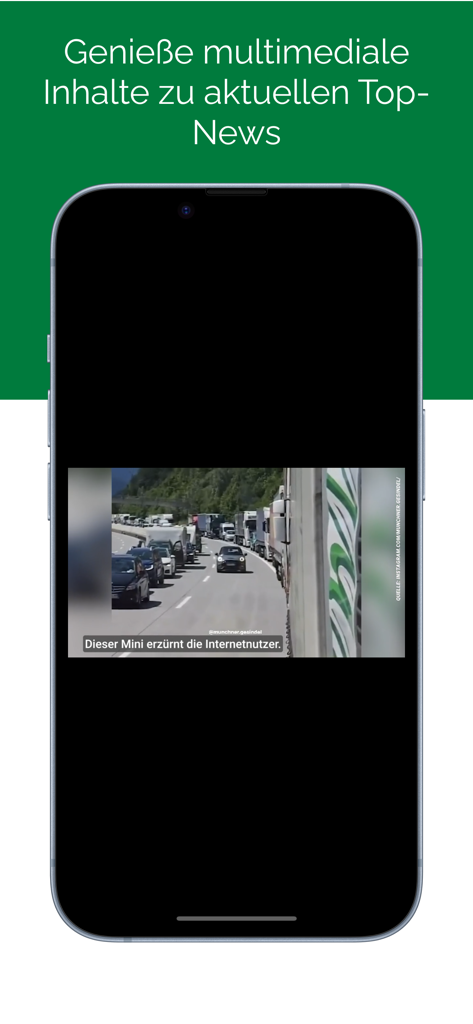 Smartphone displaying a video report in the Hanauer Anzeiger News app