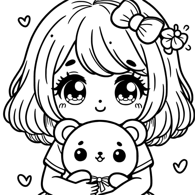 a girl holding a cute plushie