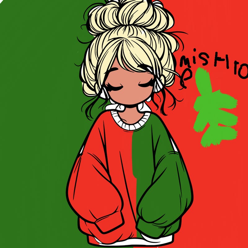 girl with baggy sweatshirt and messy bun