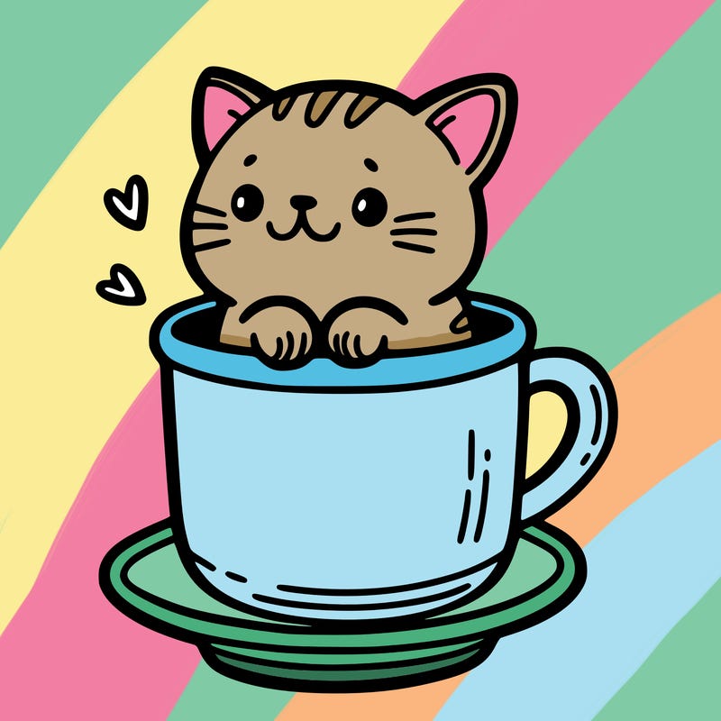 a  cat in a cup