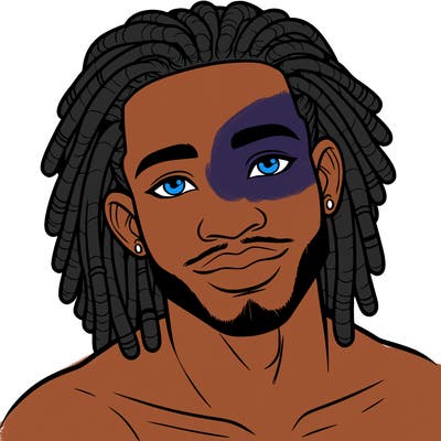 beautiful african american man with dreads