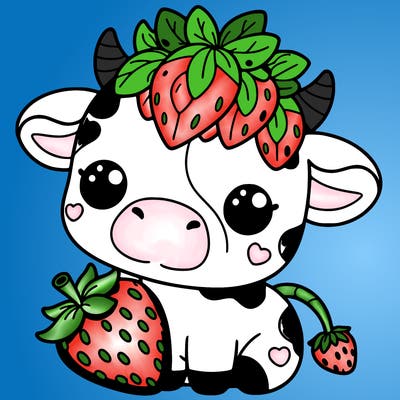 cute strawberry cow