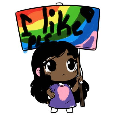 girl with blank sign