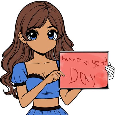 realistic pretty girl holding blank sign