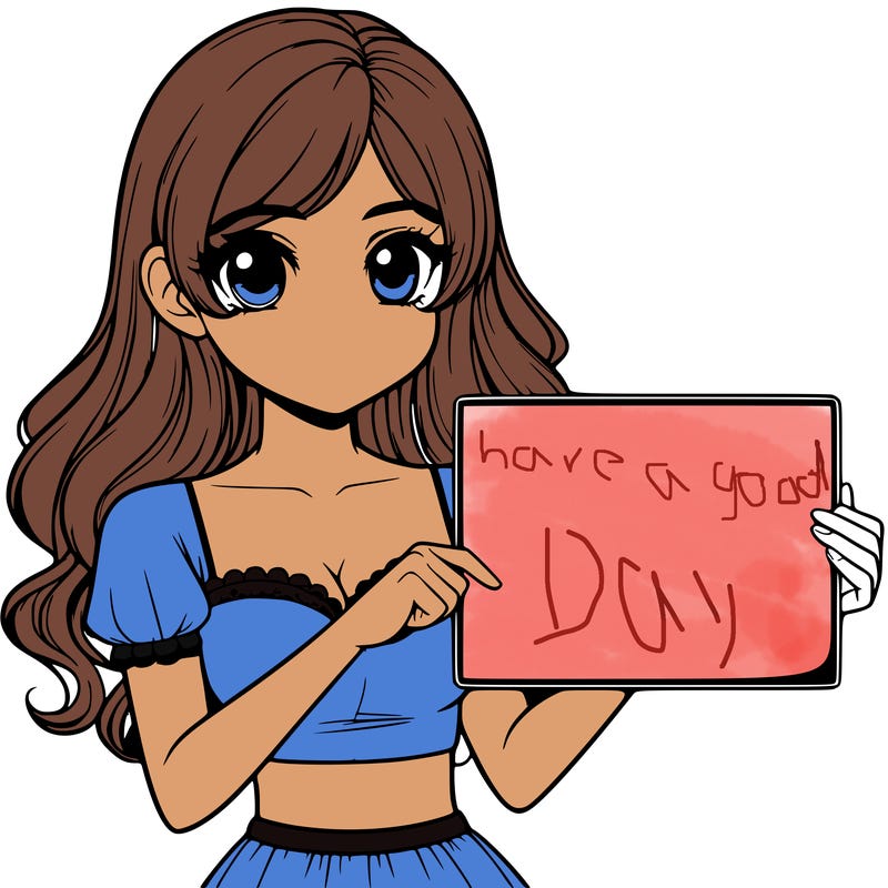 realistic pretty girl holding blank sign