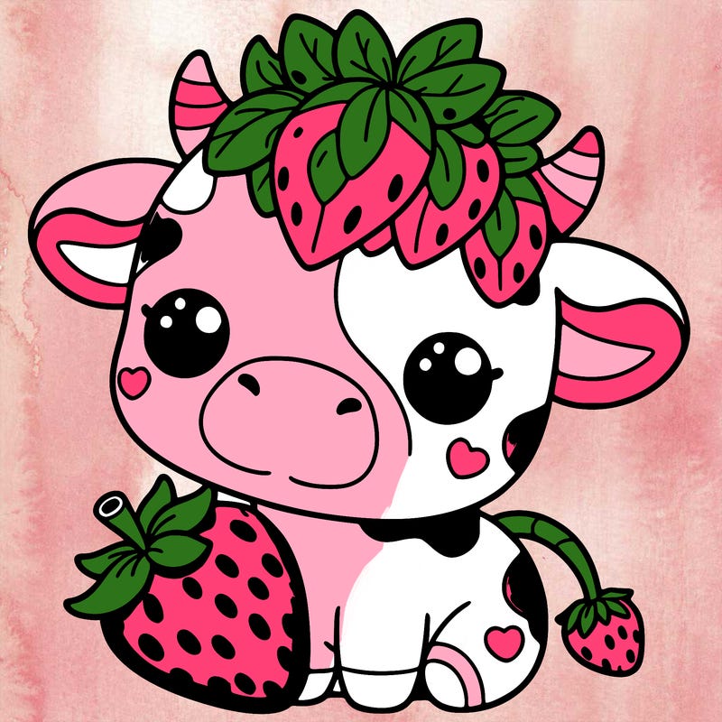 cute strawberry cow