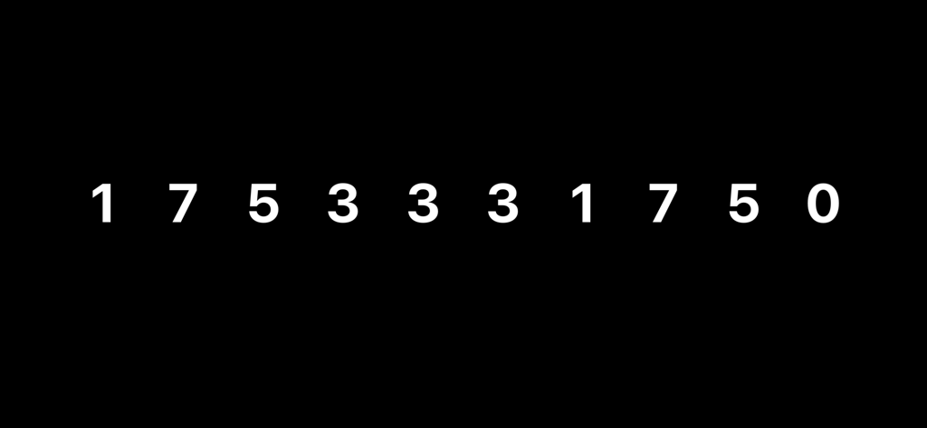 Unix Timer - Um display minimalista em tela cheia de um timestamp Unix ao vivo em dígitos brancos em um fundo preto sólido.