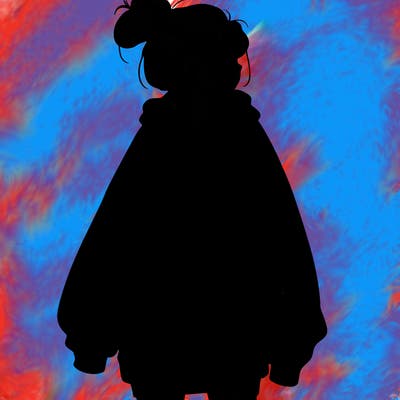 realistic girl with a oversized sweatshirt on and a bun