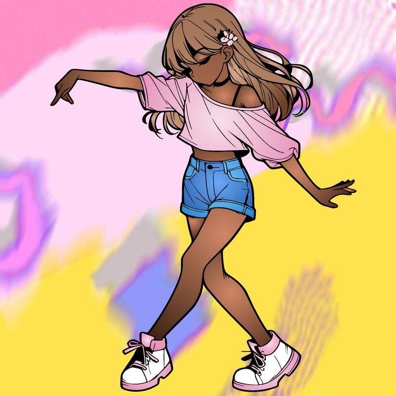 realistic girl danceing