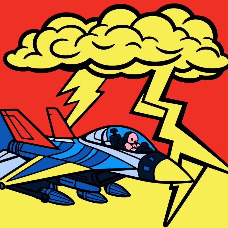 fighter jet and thunder