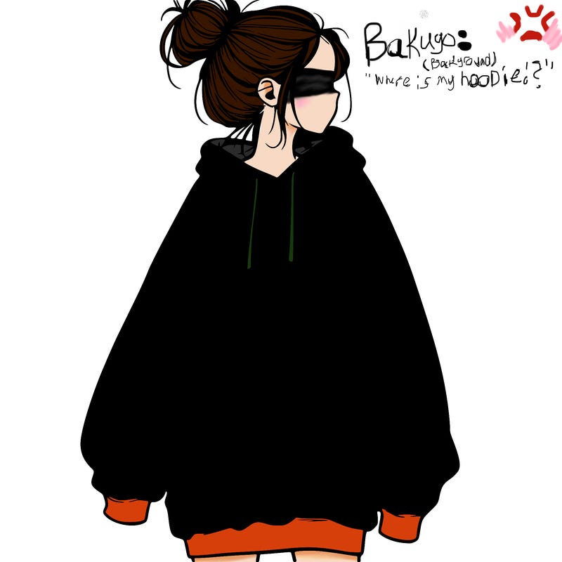 realistic girl with a oversized sweatshirt on and a bun