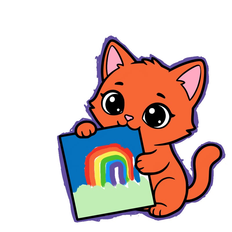 a small cat with a blank sheet of paper in its hand. the cat is sooooooo cute!