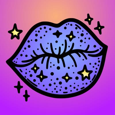 glittery lip