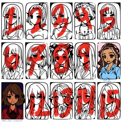 girls that look diffrent anime