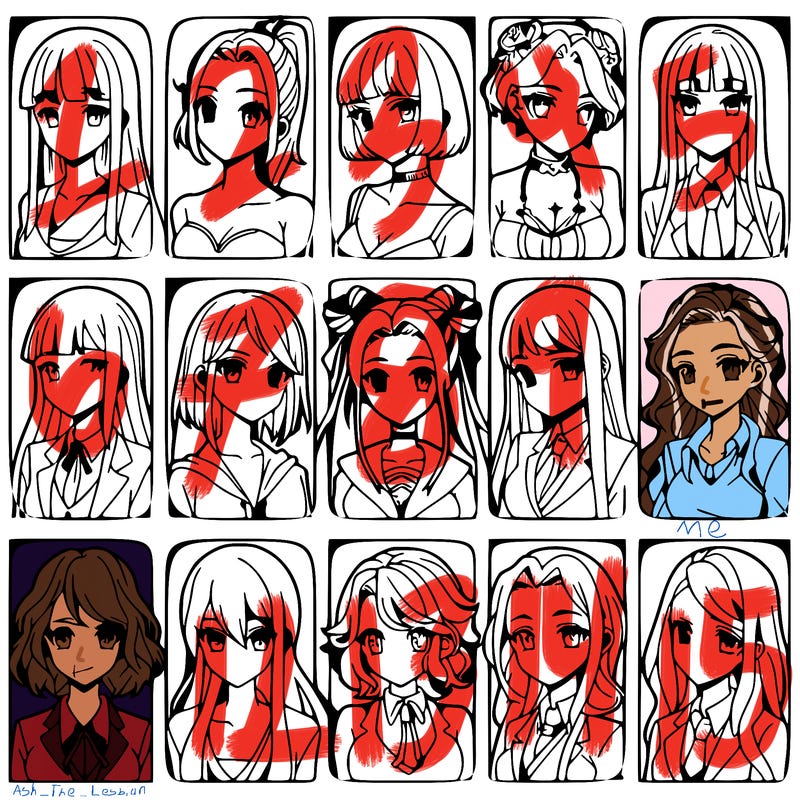 girls that look diffrent anime