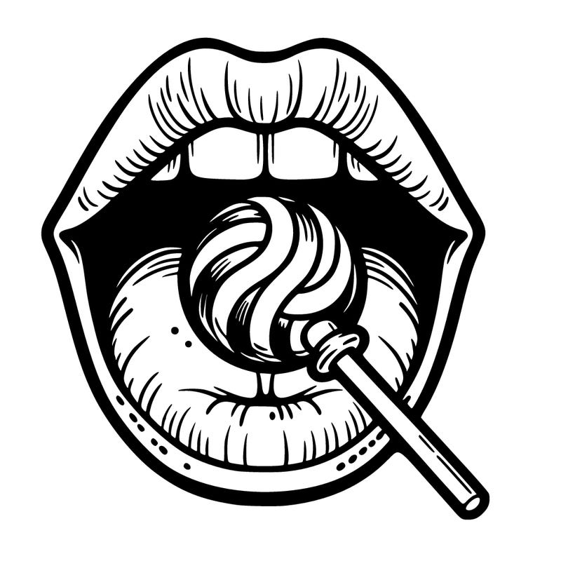 mouth with lollipop